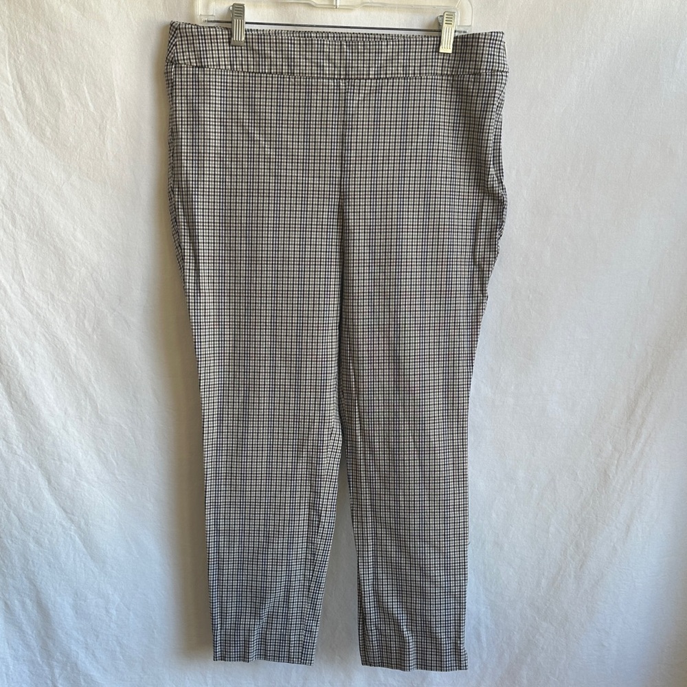 Talbots neutral Chatham checked ankle pants, size 12